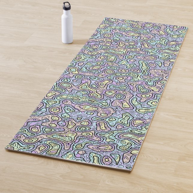 Trippy Colorful Blob Yoga Mat (In Situ)