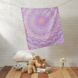 Trippy Colorful Intricate Boho Hippie Mandala Baby Blanket