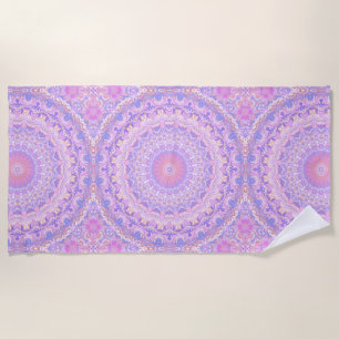 Trippy Colorful Intricate Boho Hippie Mandala Beach Towel