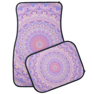 Trippy Colorful Intricate Boho Hippie Mandala Car Floor Mat