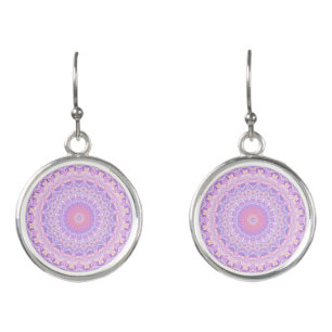 Trippy Colorful Intricate Boho Hippie Mandala Earrings