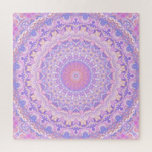 Trippy Colorful Intricate Boho Hippie Mandala Jigsaw Puzzle