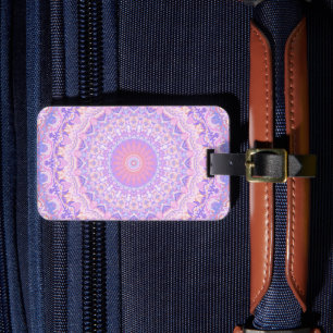 Trippy Colorful Intricate Boho Hippie Mandala Luggage Tag