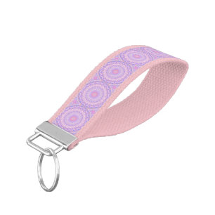 Trippy Colorful Intricate Boho Hippie Mandala Wrist Keychain