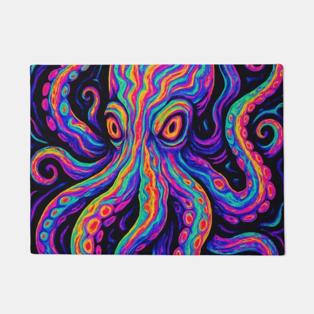 Trippy Colorful Octopus  Doormat (Front)