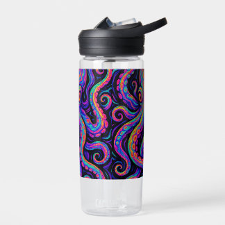 Trippy Colorful Octopus  Water Bottle