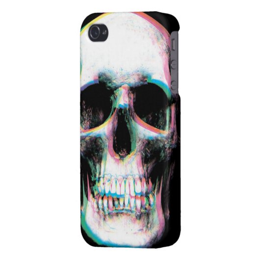 Trippy Colorful Skull iPhone Case (Back Left)
