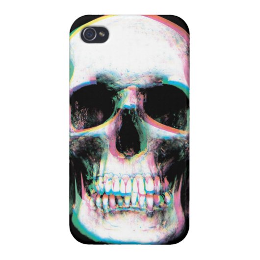 Trippy Colorful Skull iPhone Case (Back)