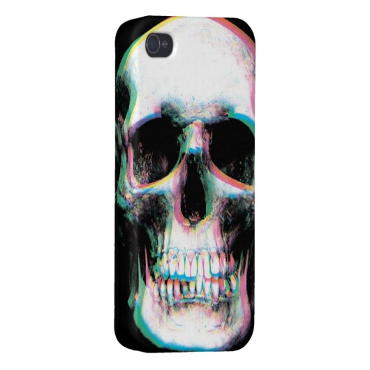 Trippy Colorful Skull iPhone Case (Back Right)