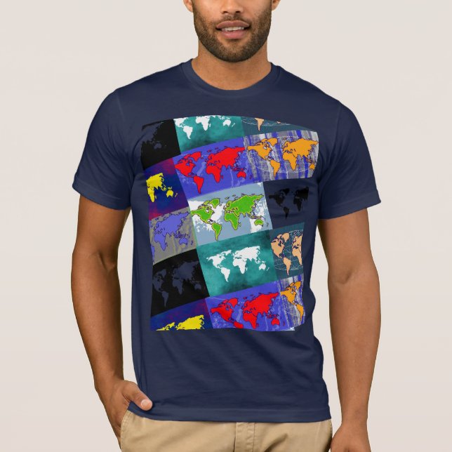 trippy colorful world maps T-Shirt (Front)