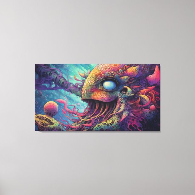 Trippy creature canvas print (Front)