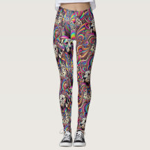 trippy dalmatian leggings