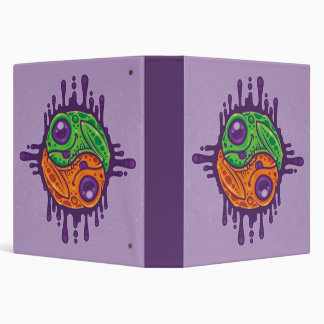 Trippy Drippy Frog Yin Yang 3 Ring Binder
