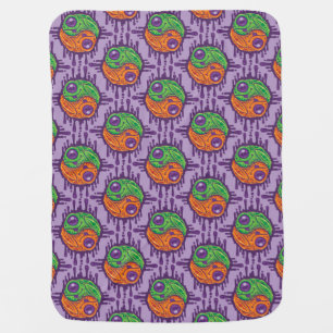 Trippy Drippy Frog Yin Yang Baby Blanket