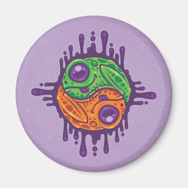 Trippy Drippy Frog Yin Yang Magnet (Front)