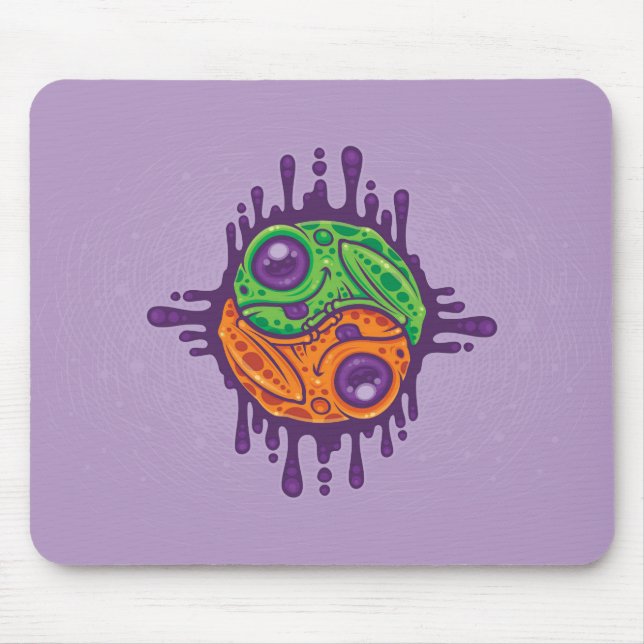 Trippy Drippy Frog Yin Yang Mouse Pad (Front)