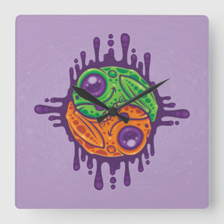 Trippy Drippy Frog Yin Yang Square Wall Clock