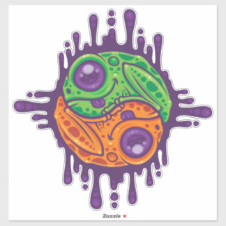 Trippy Drippy Frog Yin Yang Sticker