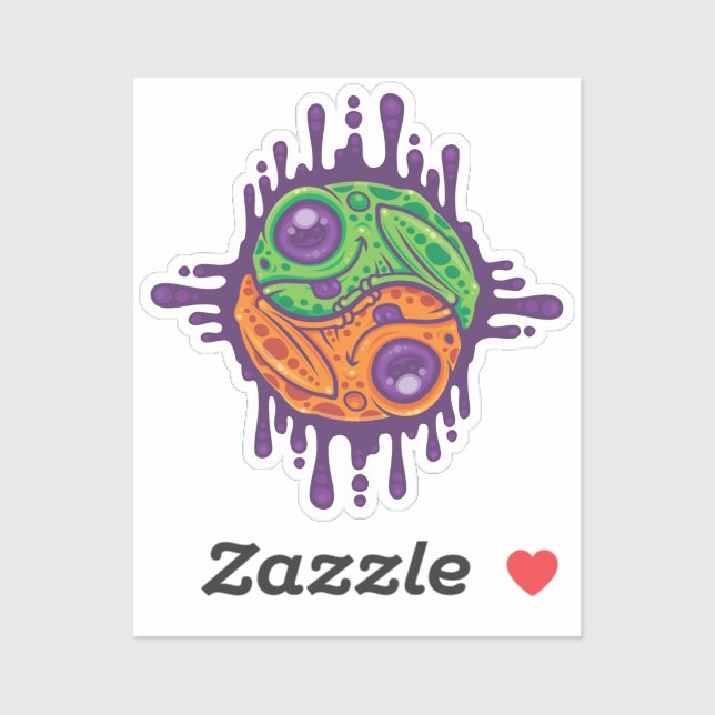 Trippy Drippy Frog Yin Yang Sticker (Sheet)