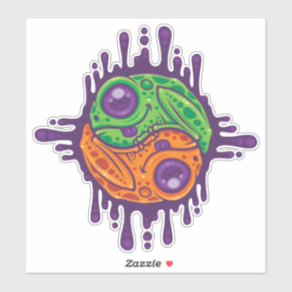 Trippy Drippy Frog Yin Yang Sticker