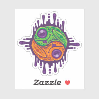 Trippy Drippy Frog Yin Yang Sticker