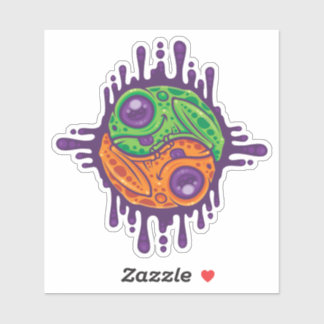 Trippy Drippy Frog Yin Yang Sticker