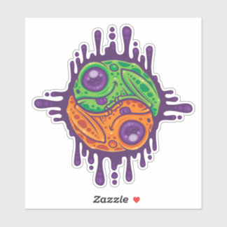 Trippy Drippy Frog Yin Yang Sticker