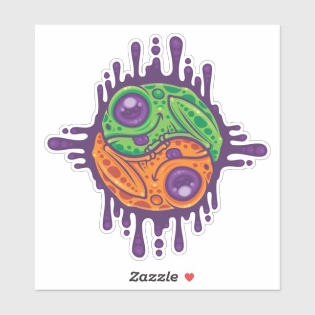 Trippy Drippy Frog Yin Yang Sticker (Sheet)