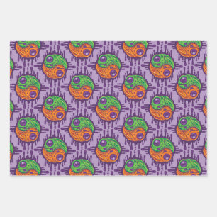 Trippy Drippy Frog Yin Yang Wrapping Paper Sheets