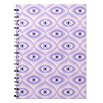 Trippy Eye Pattern Pastel Purple Pink Retro Modern Notebook by borianag at Zazzle