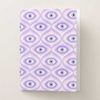 Trippy Eye Pattern Pastel Purple Pink Retro Modern Pocket Folder by borianag at Zazzle