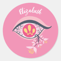 Trippy Eye Pink Floral Psychedelic Surrealist