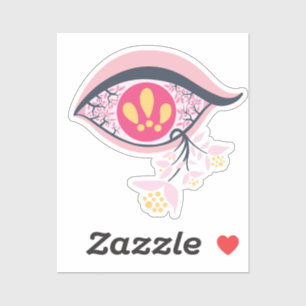 Trippy Eye Pink Floral Psychedelic Surrealist Sticker