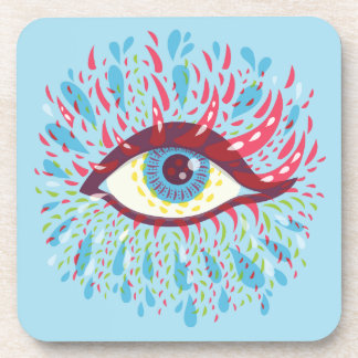 Trippy Eye Psychedelic Art Coaster
