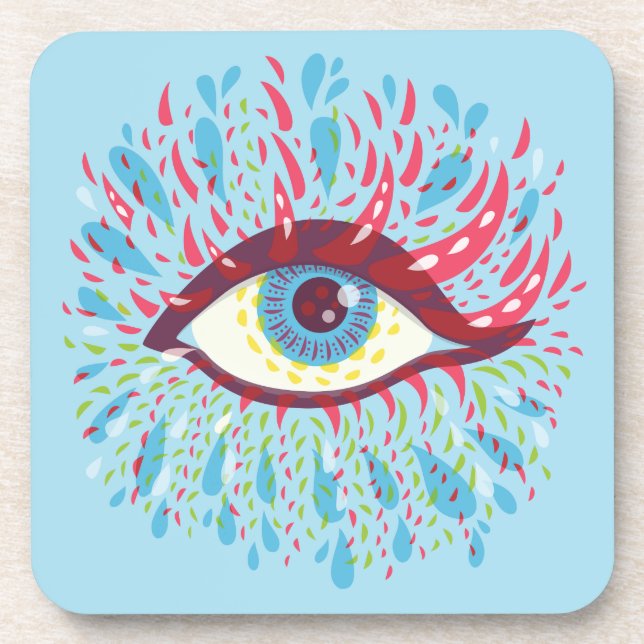Trippy Eye Psychedelic Art Coaster (Front)