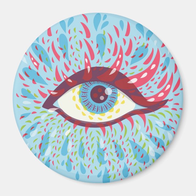 Trippy Eye Psychedelic Art Magnet (Front)