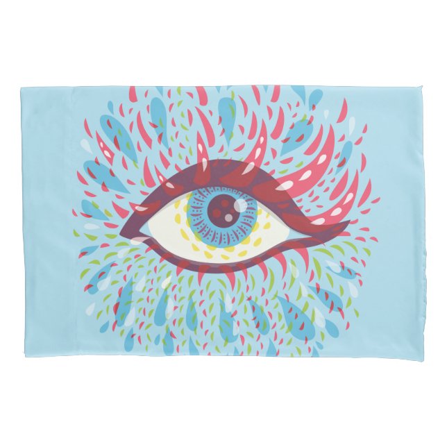 Trippy Eye Psychedelic Art Pillow Case (Front)