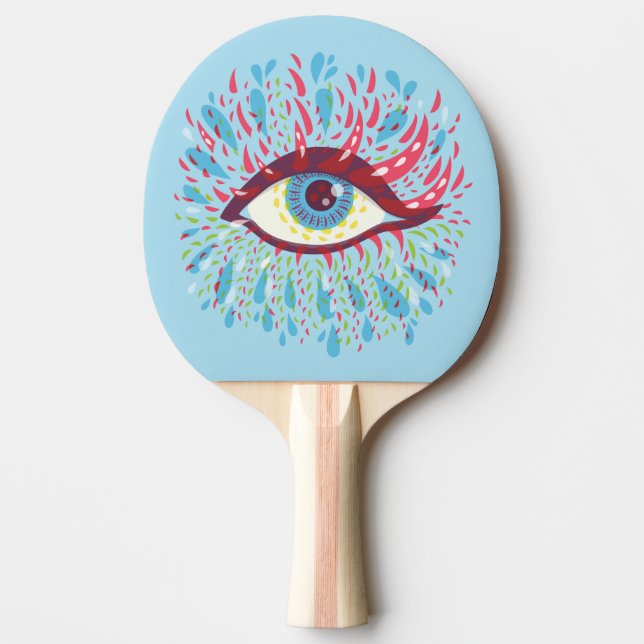 Trippy Eye Psychedelic Art Ping Pong Paddle (Front)