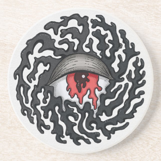 Trippy Eye with Tentacles - Trippy Surreal Art Coaster (Front)