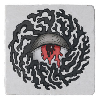Trippy Eye with Tentacles - Trippy Surreal Art Trivet