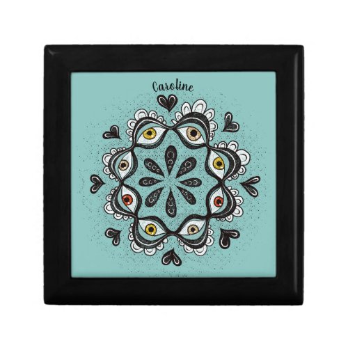 Trippy Eyes with Hearts Boho Gothic Weirdcore Art Gift Box