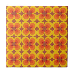 Trippy Flowers Ceramic Tile