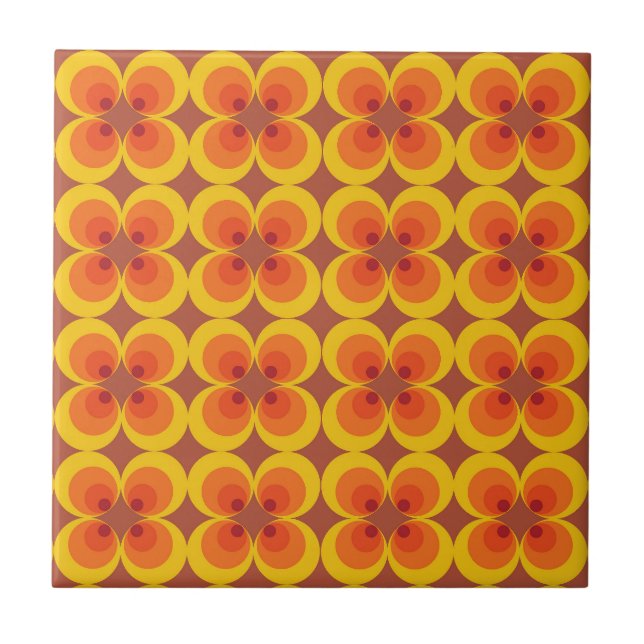 Trippy Flowers  Ceramic Tile (Front)