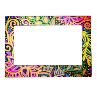 Trippy Flowers Magnetic Frame