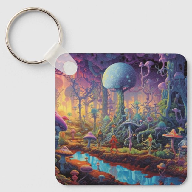  Trippy forest Keychain (Front)