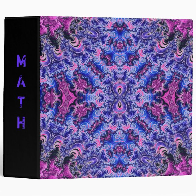 Trippy Fractal Art Pattern 3 Ring Binder (Front/Spine)