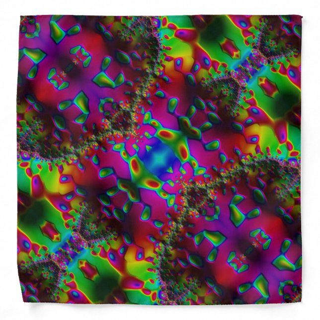 Trippy Fractal Keilidescope Bandana (Front)