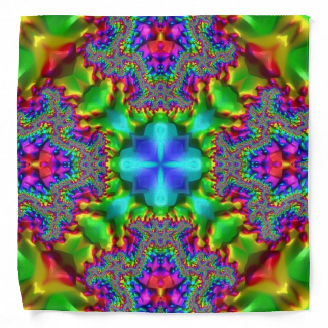 Trippy Fractal Keilidescope Bandana (Front)