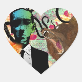 Trippy Frankenstein Art Heart Sticker