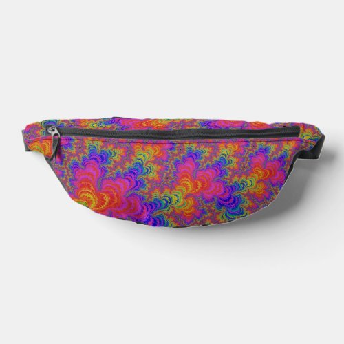 Trippy Funky Bold Vibrant Rainbow Abstract Fractal Fanny Pack